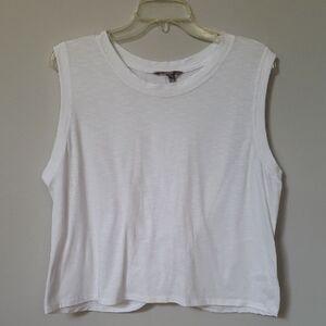 Athleta White Muscle Tee Womens XL Back Knot Yoga Sporty Classic Athleisure